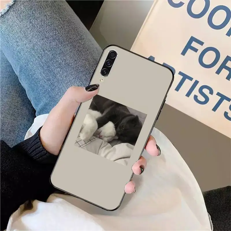 

Aesthetic Pink cute cat animal Phone Case For Samsung galaxy A S note 10 7 8 9 20 30 31 40 50 51 70 71 21 s ultra plus