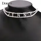 Теннисная цепь DOREMI 9 мм 3A, ожерелье с именем под заказ, 2 ряда, 3 мм, персонализированный чокер с номером имени, подарок на день матери для женщин