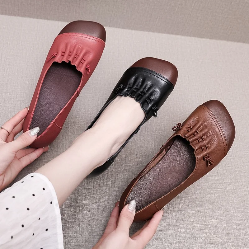 

Women Shoes Fashion Sneakers Loafers Leathers Flowers Flats Shoes Woman Shallow Slip-on Casual Zapatos De Mujer Plus Size 34-43