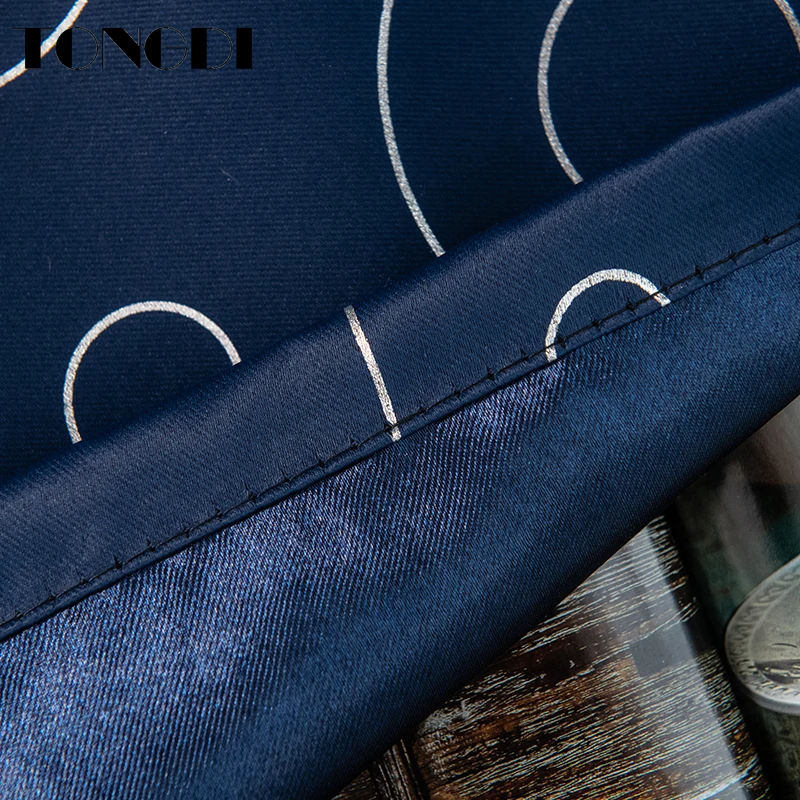 Светонепроницаемые занавески TONGDI Блестящие Серебряные Элегантные Круглые узоры