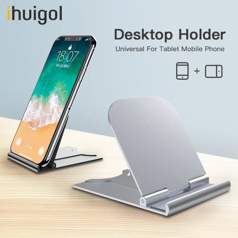 

ihuigol ABS Lazy Desktop Holder Folding Stand For iphone SE2 Realme Xiaomi Note 8 Samsung Huawei For ipad Teclast Tablet Bracket