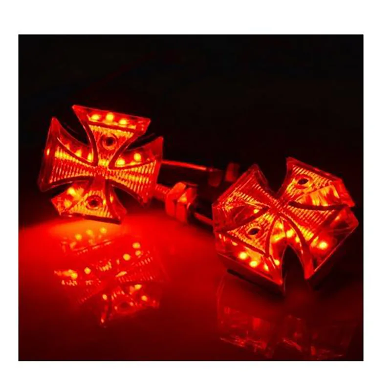 

Motorcycle 12V Turn Signal Cross Red LED Brake Running Turn Signal Indicator Sccoters Motorbike Tail Light Accessories