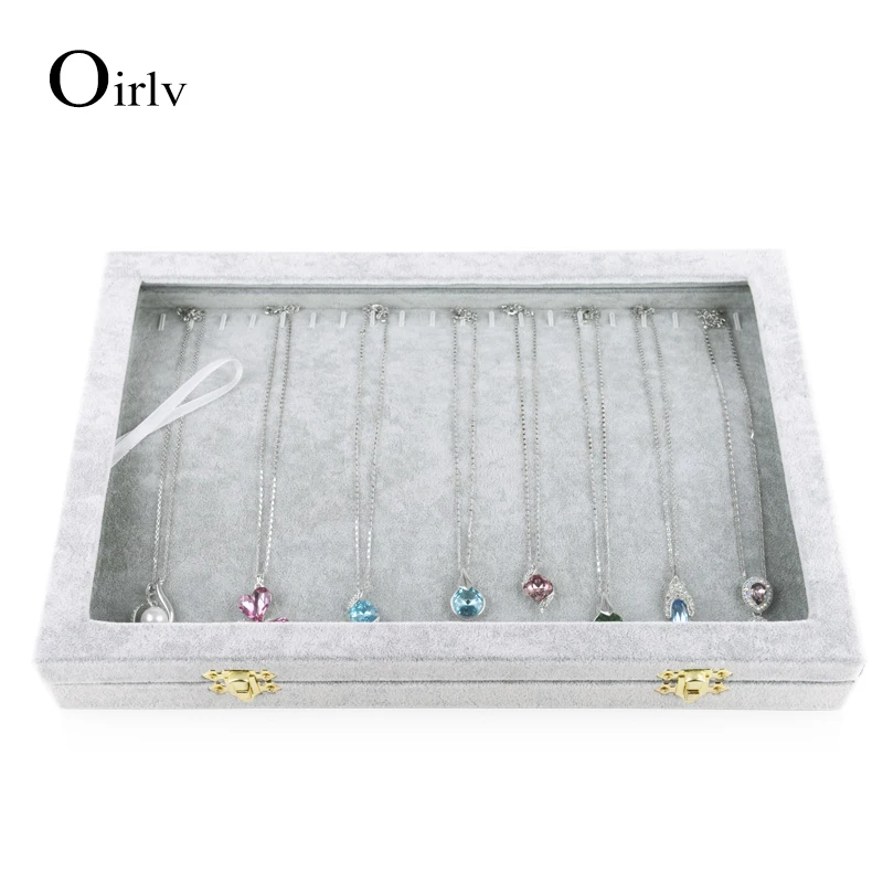 Oirlv Necklace Box Pendant Box Ring Earrings Box Multifunctional Jewelry Storage Case Jewelry Organizer