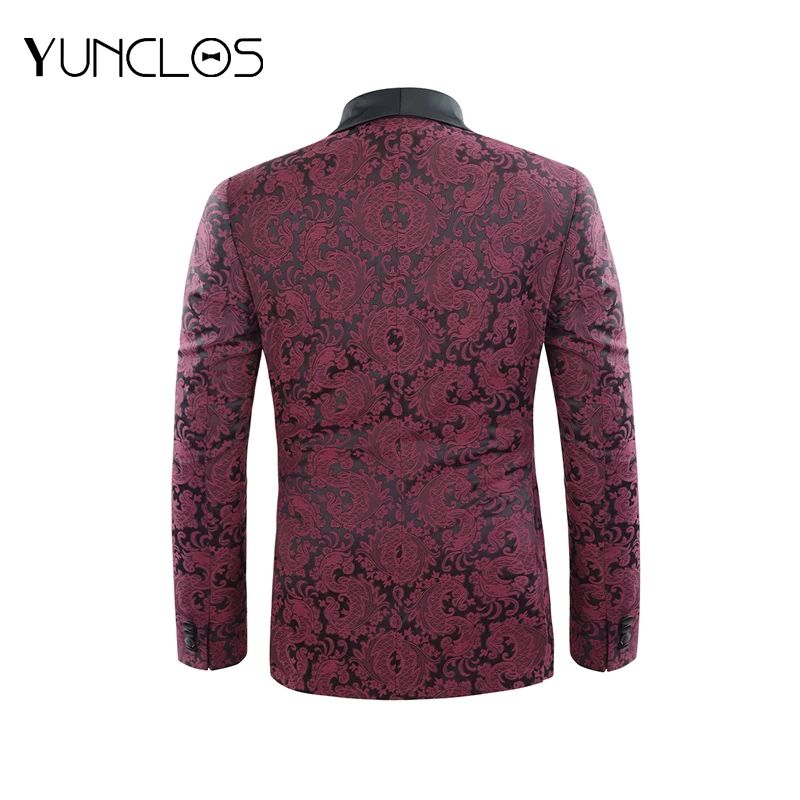 Мужские костюмы из 3 предметов красного вина деловой мужской свадебный костюм