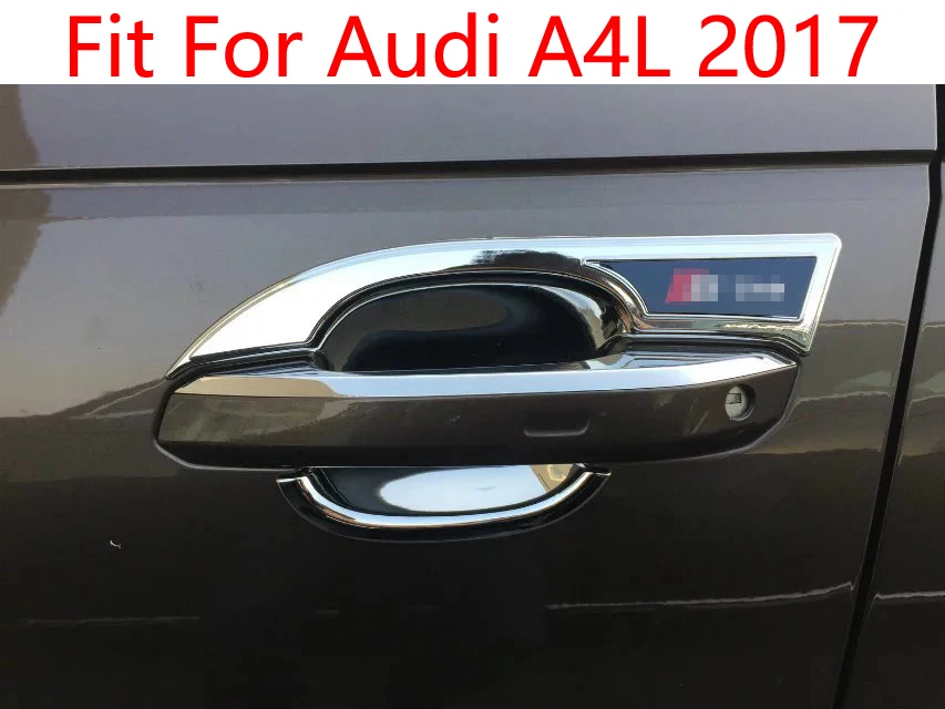 

Accessories Fit For Audi A4L 2017 ABS Outside Car Door Pull Doorknob Handle Bowl Cover Kit Trim