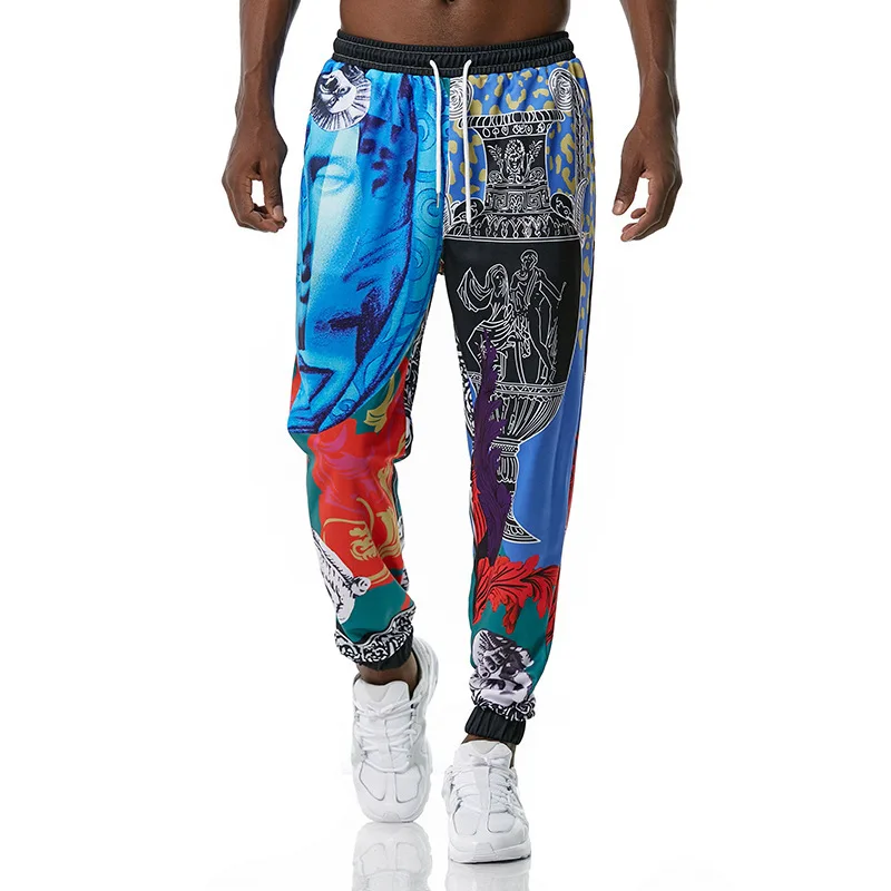 

Summer young men 3 d printing casual pants men loose trousers fashion new hot style