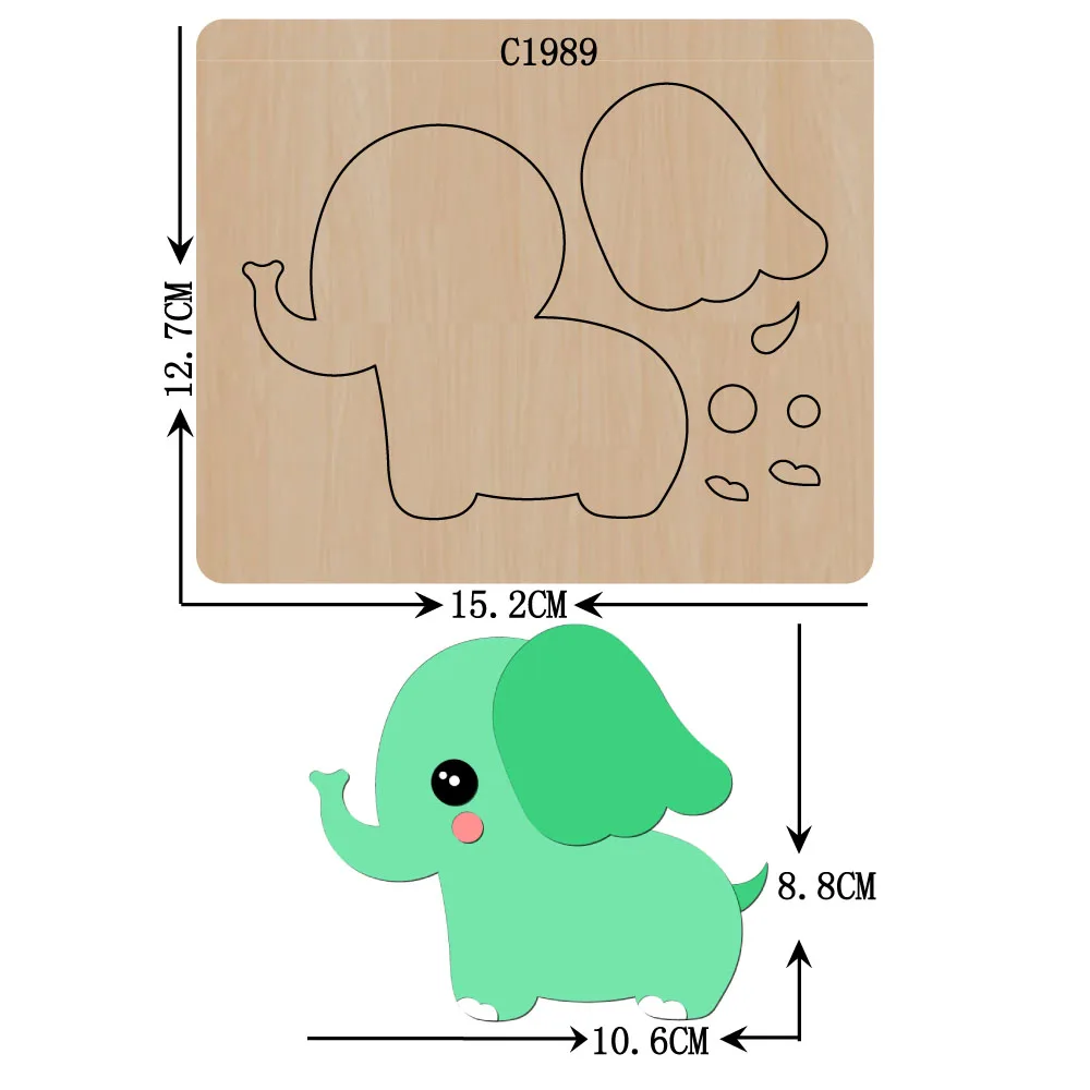 

New Lovely elephant Wooden die Scrapbooking C1989 Cutting Dies