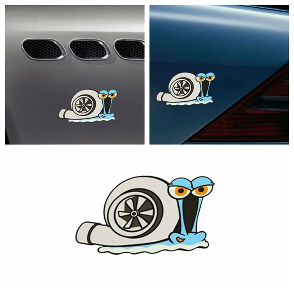 

12CM8CM PVC Reflective Waterproof Car Sticker Turbo Snail Trunk Decal Auto Decor