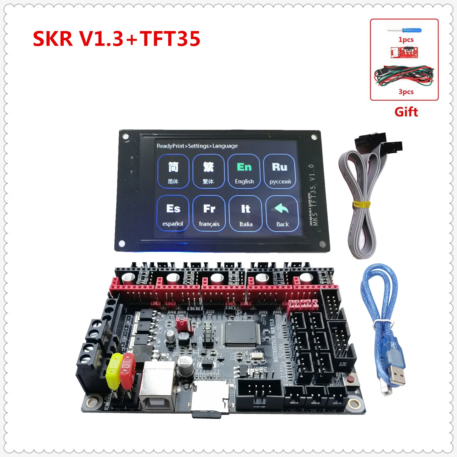 Дисплей для 3D принтера MKS TFT35 сенсорный экран + монитор SKR V1.3 материнская плата