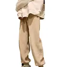 Хит продаж 2021 мужские прямые брюки с завязками женские вельветовые однотонные брюки оверсайз мужские теплые корейские уличные брюки для повседневной носки