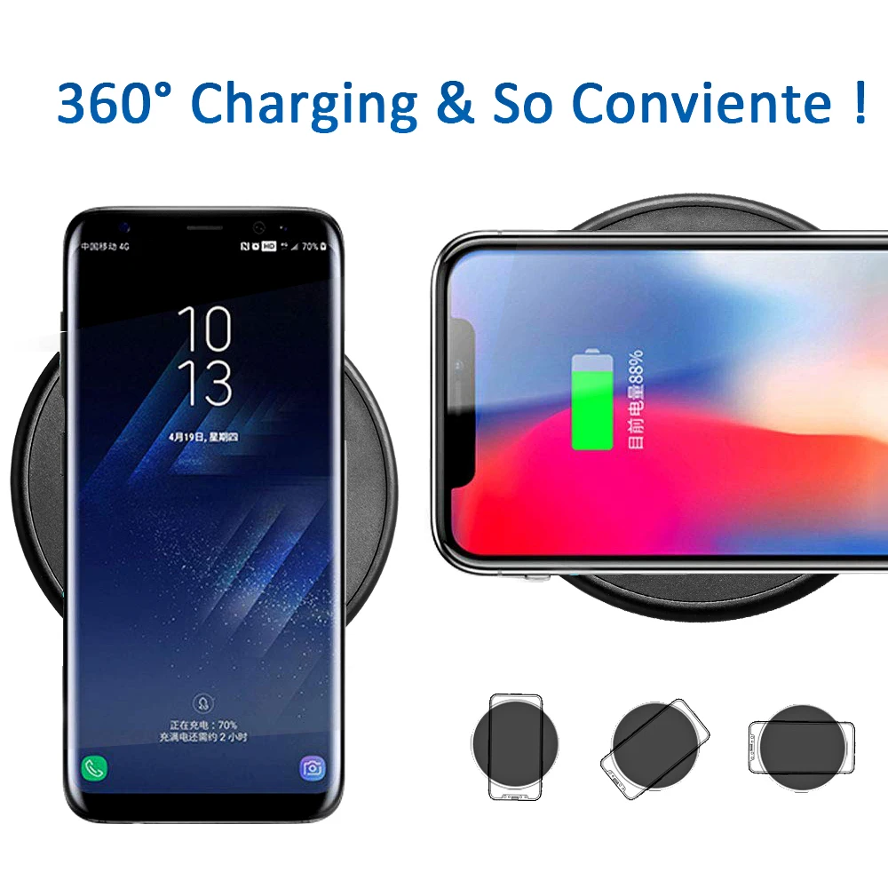 Беспроводное зарядное устройство Rovtop10W для Samsung Galaxy S10 S20 S9 Note 10 9 USB зарядная