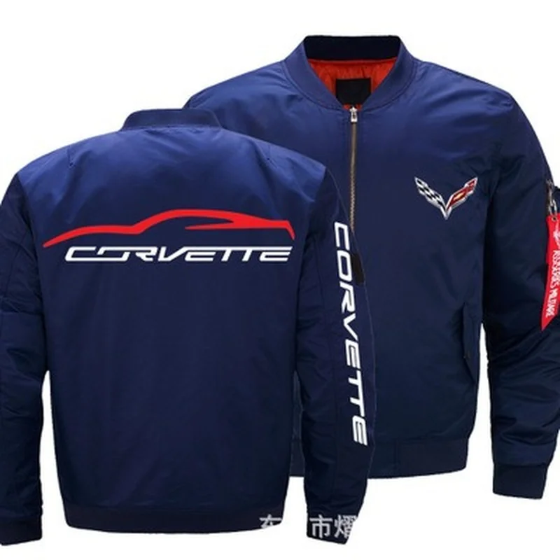 

Fashion 2021 New Autumn Winter Flight Jacket Corvette Logo Coat Mens Womens Warm Casual Zipper Baseball Jacket S-3Xl 0012