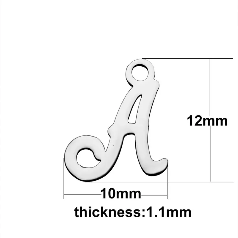 10pcs/lot Stainless Steel Initial Letter Charms Mini Lot for Necklace Bracelet Pendant DIY Making Jewelry Accesspries | Украшения и