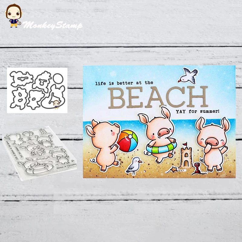 Обезьяна Прекрасная Свинья металла резки штампов и для DIY Скрапбукинг Фотоальбом