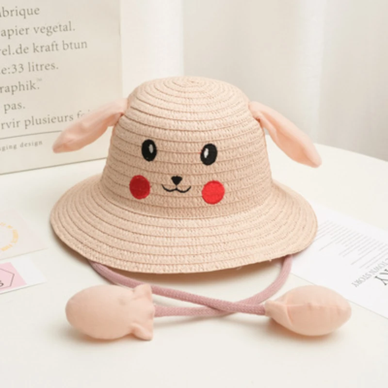 

Pokemon Cartoon Pikachu Fisherman Hat Rabbit Ear Hat Ears Will move Cute Fashion Trendy Basin Hat Boy Girl Baby Sun Straw Hat