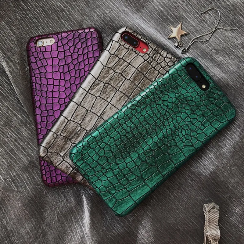 Роскошный Ретро 3D крокодиловый Чехол для телефона для iphone 8 X S XS 7Plus классный кожаный чехол с узором для iphone 7 6 6S Plus задняя крышка Coque