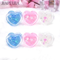 shineing paillette heart shaped ear gauges tunnels and plug acrylic ear expander studs stretching piercing earring 6 25mm