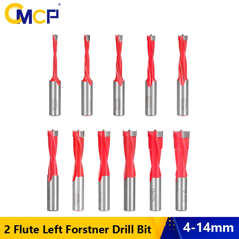 

CMCP Left Rotation Router Drill Bit 2 Flute Wood Forstner Drill Bit Row Drilling for Multi Rows Boring Machine Hole Drill Bits