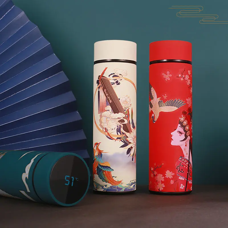 

Chinese Style Mug Men and Women Portable Student Cup 304/314 Stainless Steel Smart High Value Cup Thermos Bottle Hydro Flask