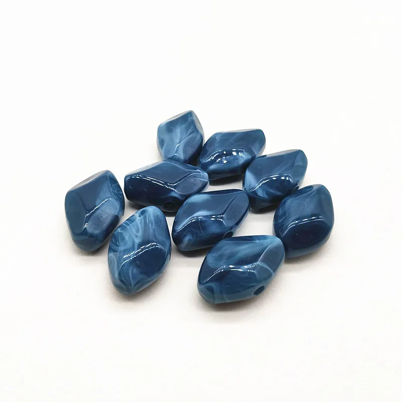 blue Новое поступление! 26x17 мм 155 шт Большой Акриловый Мраморный эффект неправильной ромбовидной формы бусины для изготовления ювелирных изделий ожерелье DIY - Цвет: blue