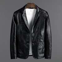 autumn new leather mens korean fashion jacket and middle aged coat clothes mens wear