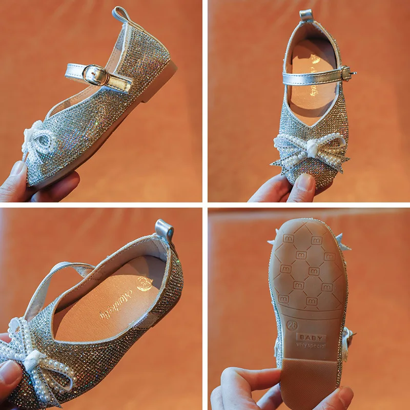

Girls' Small Leather Shoes 2021 Spring New Girls' Shallow Mouth Rhinestone Single Shoes, Children's Performance Princess Shoes