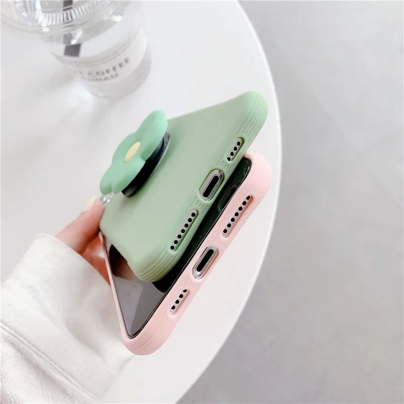 

Flowers Folding Stand Girl Phone Cover Case Female For Iphone X 11 12 Mini Pro Xs Max Xr 10 8 7 Plus Se Luxury Soft Coque Fundas