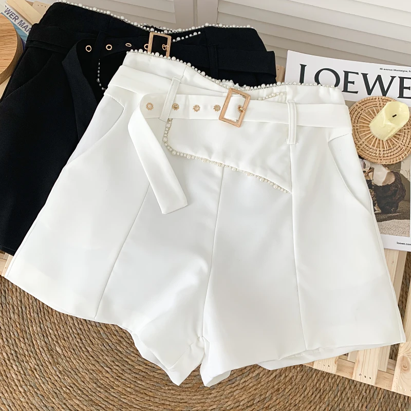 

Ashgaily 2021 New Women's Shorts Diamond bow Shorts Slim Wide Leg A-line Sexy Shorts Summer Fashion