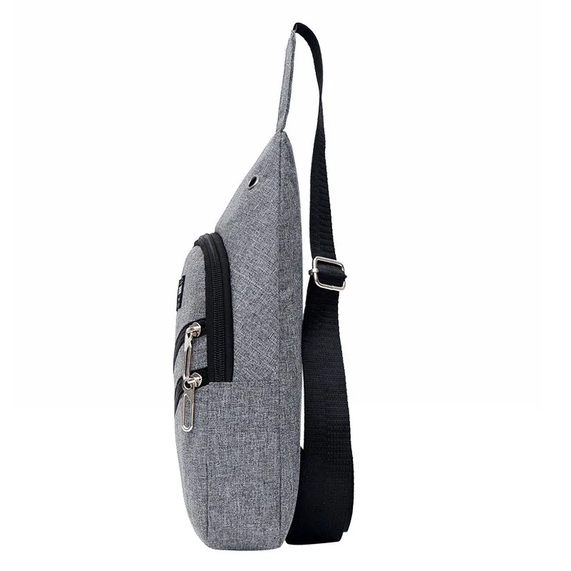 Fashion casual Chest Bag for Men Oxford Shoulder Messenger Bag Sling Bag Male USB Charging Crossbody Bags Anti Theft Waist Pack