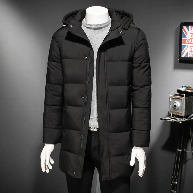 

Winter Jacket Padded Coat Plus Size L-8XL Large Size Long Warm Jackets Windproof Parkas Brand Clothing Men Solid Trench Coats