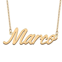 marco name necklace for women stainless steel jewelry 18k gold plated nameplate pendant femme mother girlfriend gift