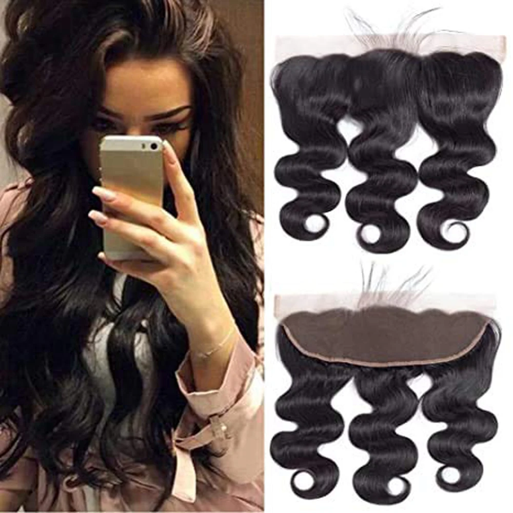 12A 13x4  Full Frontal Lace Closure 100% Unprocessed Brazilian Virgin Body Wave Free Part Ear To Ear Human Hair Frontal