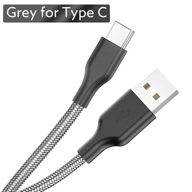 Хороший usb type-C кабель 3A для samsung Xiaomi Redmi Note 7 K20 Pro мобильный телефон Быстрая зарядка USBC type-c провод шнур USB-C зарядное устройство - Цвет: Gery
