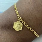 Женский браслет из нержавеющей стали, 22 + 10 см, с буквами, в форме анклет с буквами, английские цепочки с буквами, аксессуары для ювелирных изделий