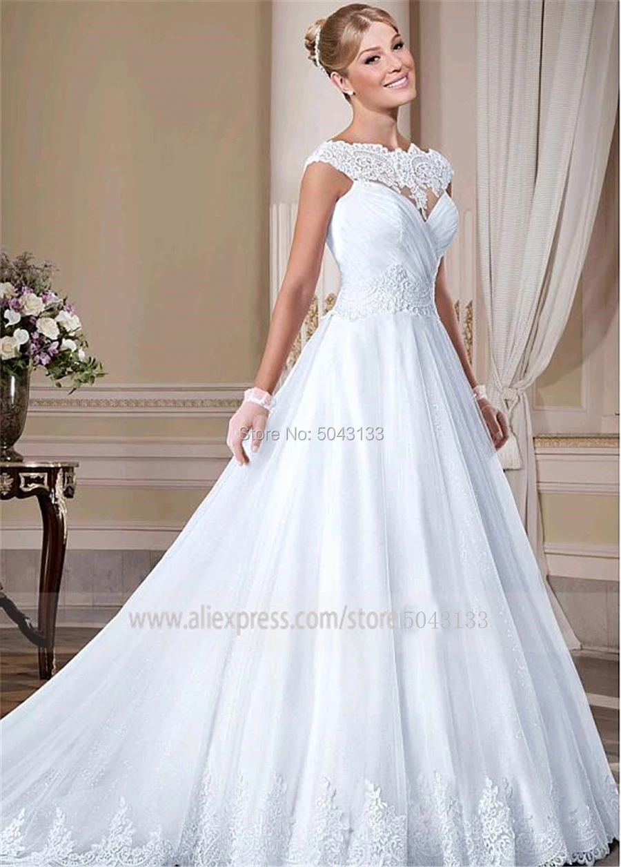 Женское Свадебное платье из мягкого фатина белое невесты А силуэта с вырезом под