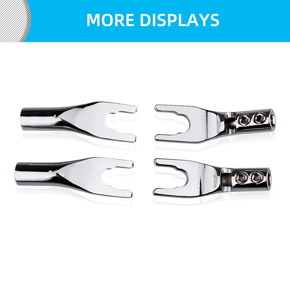 4PCS Audio Jack Y Banana Plug Solder Wire Conector U/Y Rhodium Plated Copper Screw Fork HiFi Speaker Spade Connector Plugs