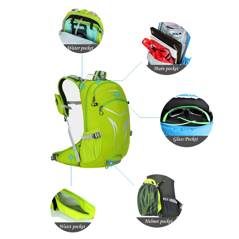 20L Waterproof Bicycle Backpack Hiking Camping Ladder Water Bag with Rain Cover Outdoor Sports Running Hydration | Спорт и