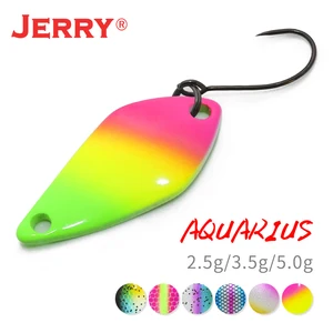 Jerry Aquarius 2.5g 3.5g 5g маленькие микро рыболовные ложки, форель, ложка, приманка, Спиннер, приманка, двусторонний цвет