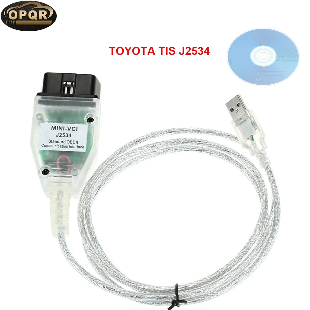 

OPRQ Mini VCI Car OBD Diagnostic Scanner OBD2 USB Interface Scan Tool For Toyota TIS Techstream Diagnostic Cable & Software