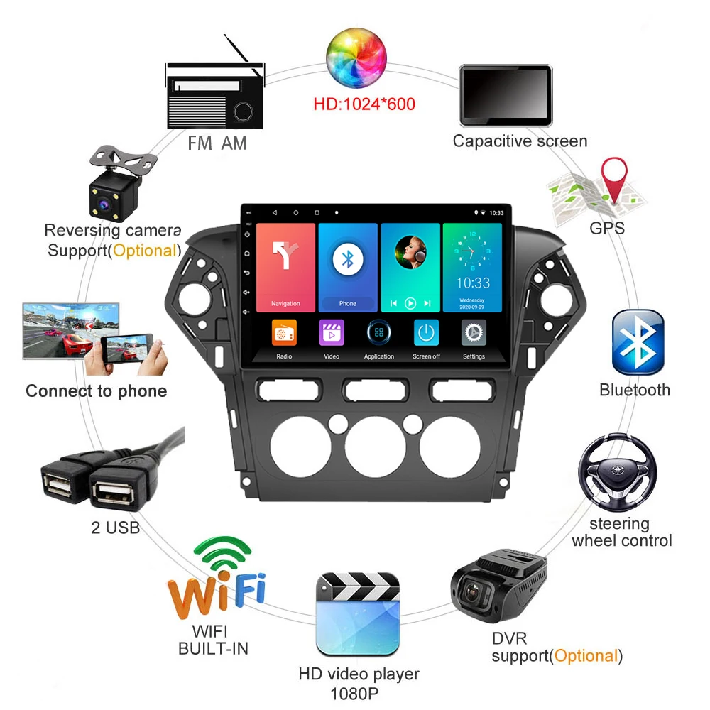 Автомагнитола easteregg 2 Din Android 10 1 для Ford Mondeo 2011 2013 радио Wi Fi GPS навигатор стерео FM
