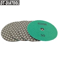 dt diatool 4pcs 125mm dry polishing pads dia 5inch resin bond diamond flexible grinding pads for granite marble ceramic
