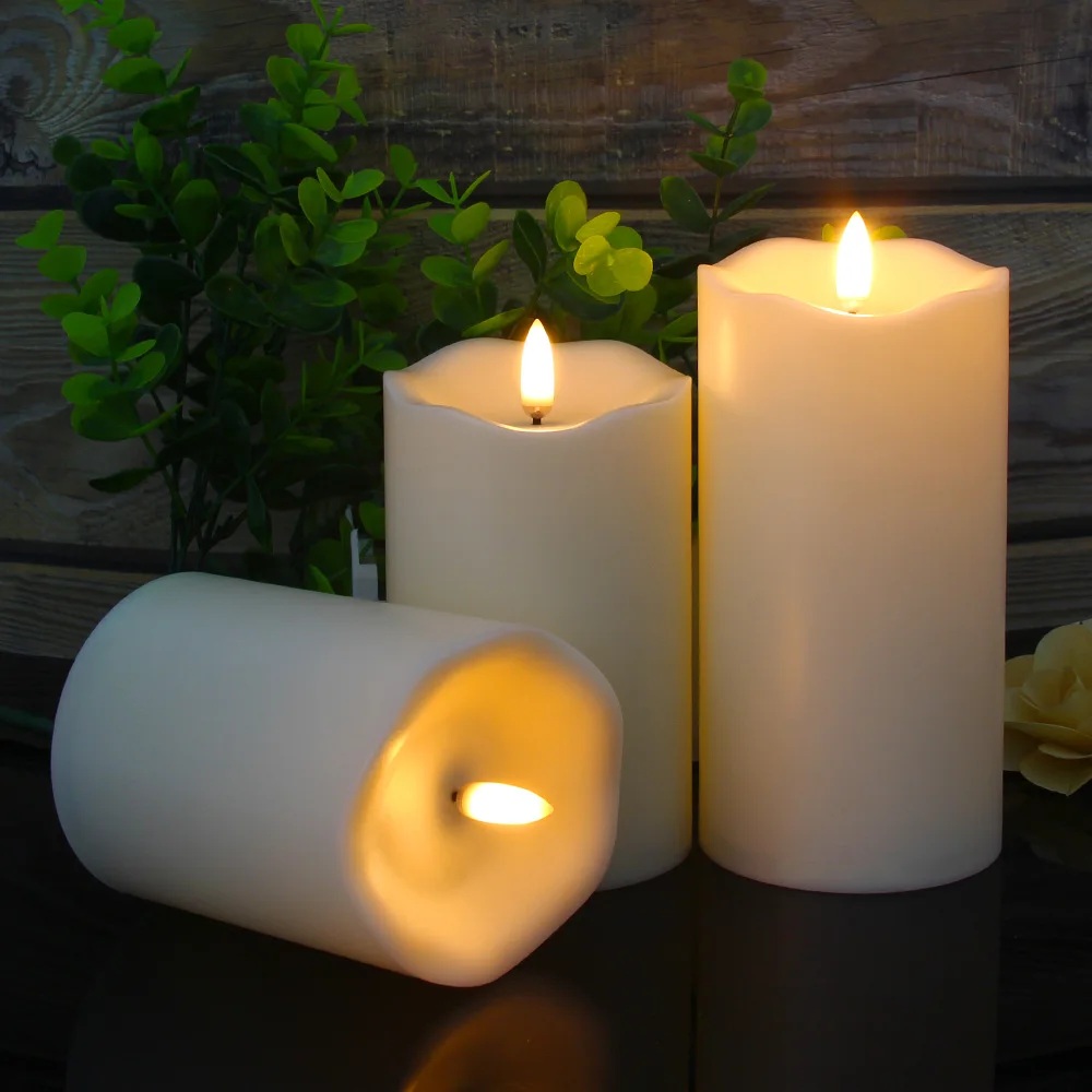 

3Pcs/Set LED Flameless Candle Lights New Year Candles Battery Powered Led Tea Lights Easter Candle With Packaging Remote Control