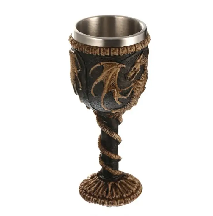 Подарки на Хэллоуин Готическая смола нержавеющая череп винный бокал чашка для