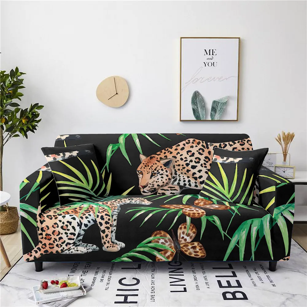 Джунгли Животные эластичные чехлы для диванов Гостиная секционные L Форма кресло