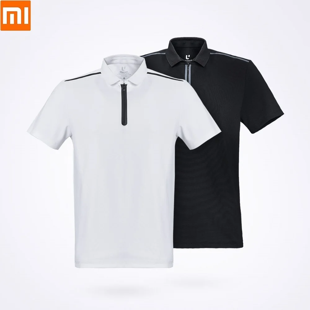 Xiaomi ULEEMARK Мужская модная спортивная рубашка поло, дышащая моющаяся YKK на молнии, с отворотом, с коротким рукавом