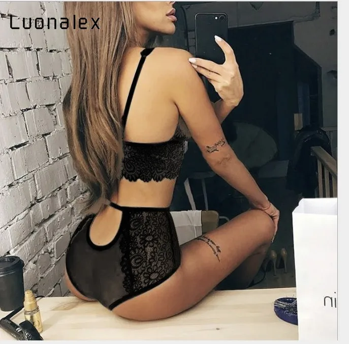 Костюмы больших размеров кружевное черно-белое кимоно интимное ночное белье