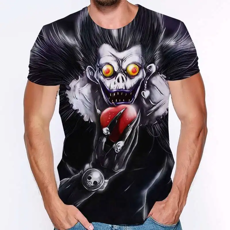

2021 Hot Anime Death Note 3d Print Men T Shirt Summer Casual Tshirts Women Fashion Oversized T-shirts Death Note Cool Streetwear