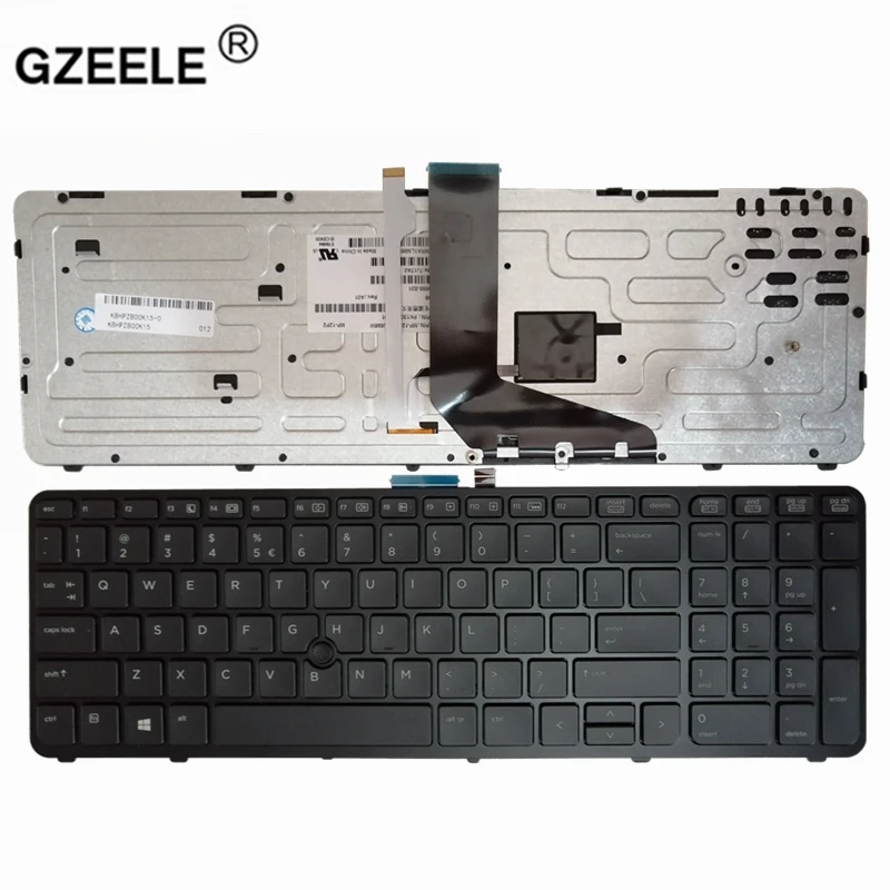 

Клавиатура GZEELE для ноутбука HP, новая английская клавиатура с подсветкой для ZBOOK 15 17 G1 G2 PK130TK1A00 SK7123BL, черная рамка США