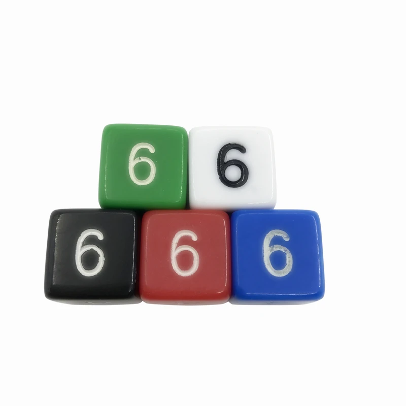Цифровые игральные кости высококачественные акриловые квадратные углы