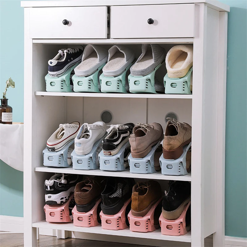 2 шт. прочный регулируемый органайзер для обуви обувь Поддержка слот Экономия